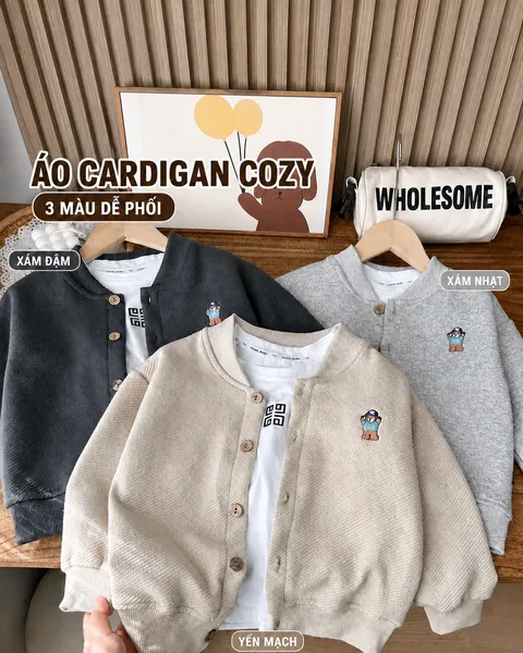 Áo Cardigan Cozy Dệt Gân Cho Bé Trai