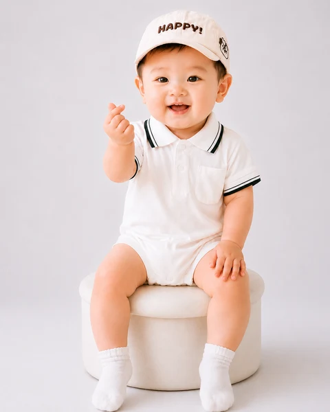 Bodysuit Polo Basic Cotton Mềm Mát Cho Bé