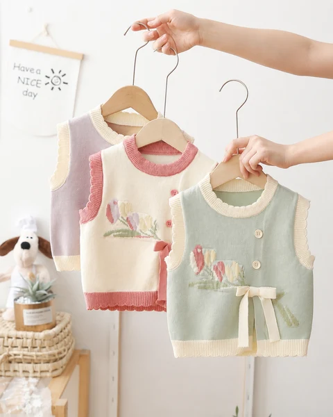 Áo Gile Len Sweet Cashmere Mềm Ấm Cho Bé