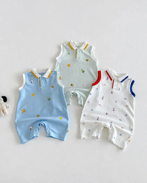 Bộ Body Sát Nách SAILING Cổ Polo Cho Bé Trai