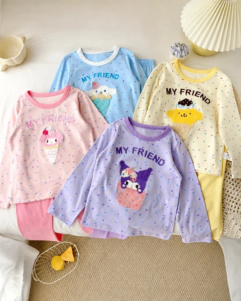 Bộ Đồ Ngủ Dài Tay Friend Cotton Co Giãn Cho Bé