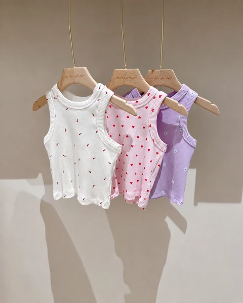 Áo Thun Sát Nách Cream Cotton Gân Mềm Mát Cho Bé