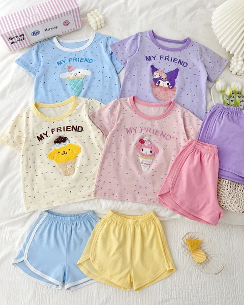 Bộ Thun Cộc Tay Friend Mềm Mát Cho Bé
