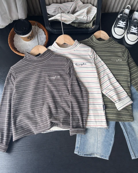 Áo Giữ Nhiệt Cổ Cao Kacady Cotton Dài Tay Cho Bé