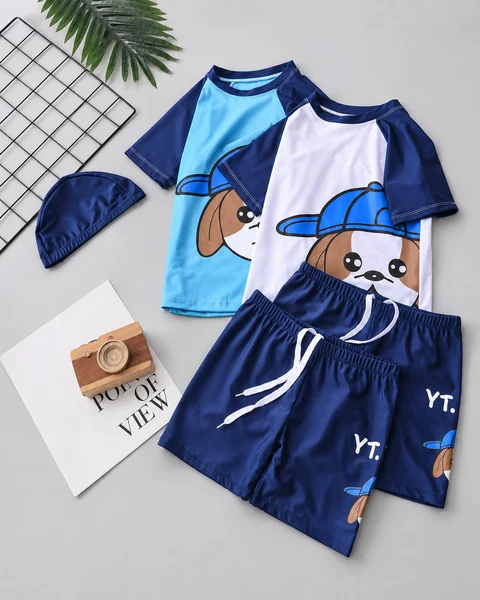 Bộ Đồ Bơi 3 Món Snoopy Nhanh Khô Cho Bé