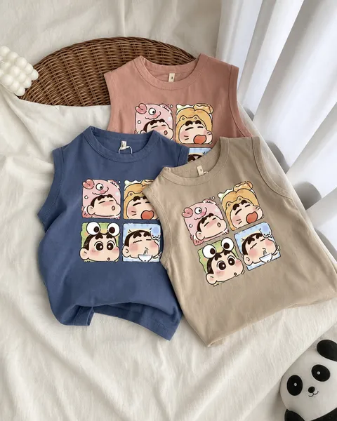 Áo Thun Ba Lỗ Shin Cotton Thoáng Mát Cho Bé