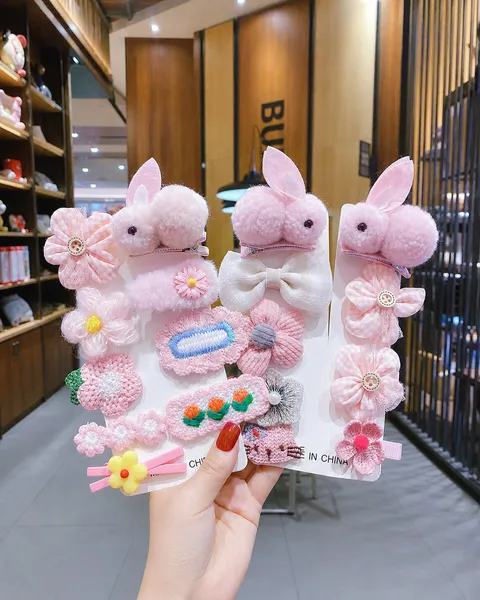 Set Kẹp Tóc Hoa Nhí 9 Món Hàn Quốc Cho Bé