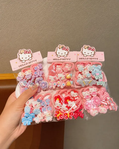Set Dây Buộc Tóc Nhiều Mẫu Mềm Co Giãn Cho Bé