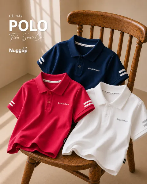 Áo Polo Cotton Cá Sấu Fortune Thoáng Mát Cho Bé