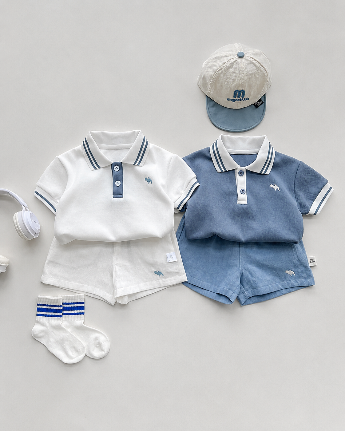 Bộ Polo Chengzi Phong Cách Hàn Quốc Cho Bé