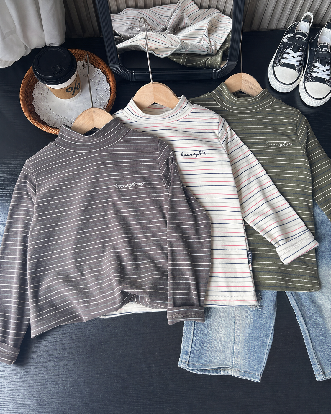 Áo Giữ Nhiệt Cổ Cao Kacady Cotton Dài Tay Cho Bé