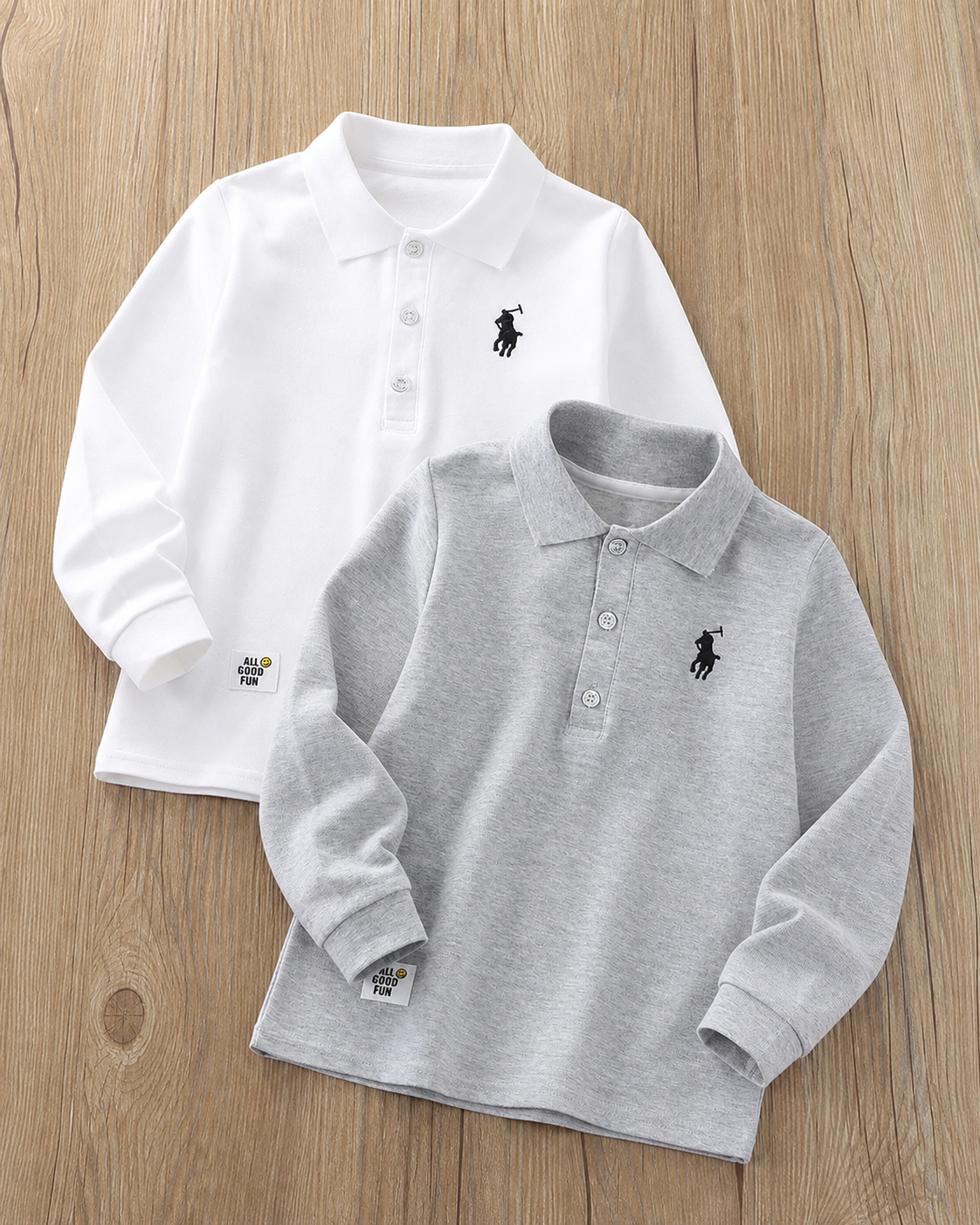 Áo Polo Dài Tay Paul Cotton Mềm Ấm Cho Bé